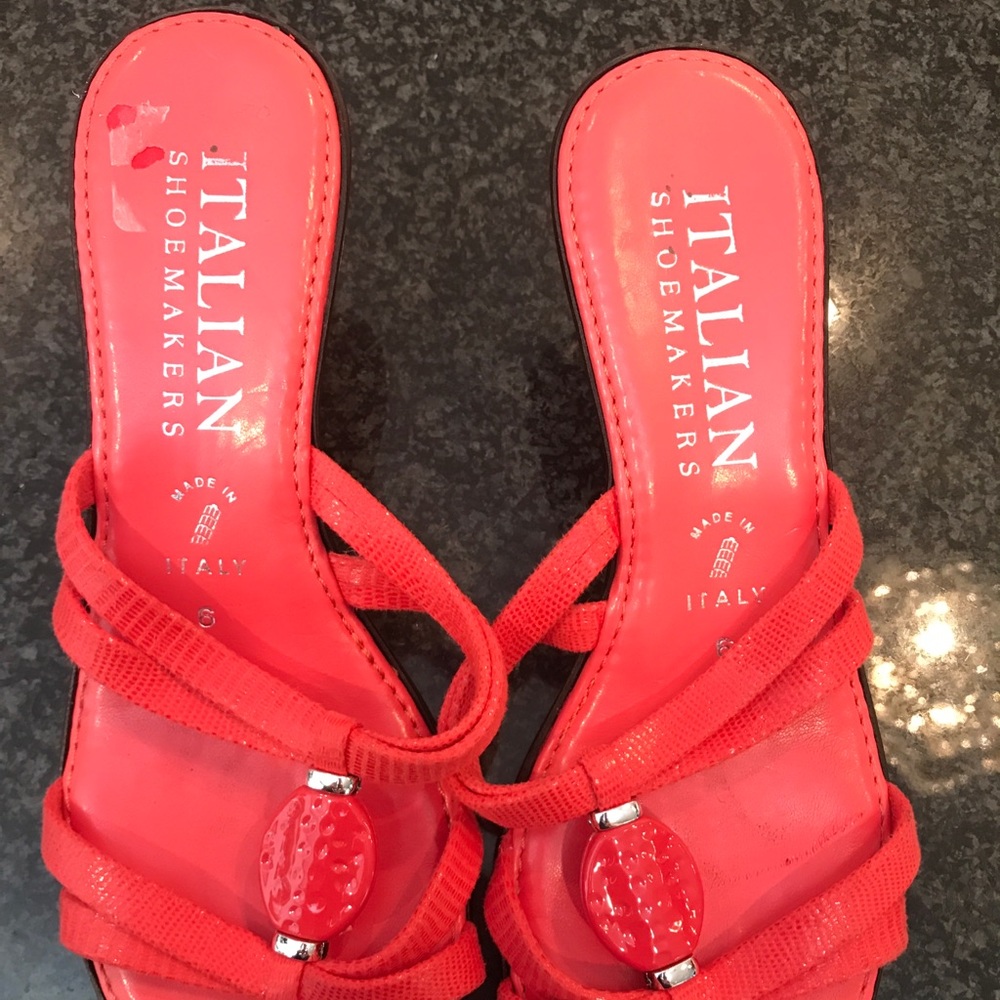 Italian Shoemakers beaded slip on mini wedge